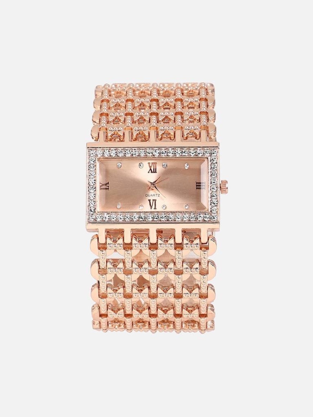 Rose Gold Cuff Bracelet Watch for Women